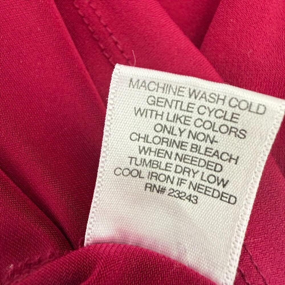 NY&Co SOHO Pink Draped Blouse Medium Ruched Stretch Top - Picture 5 of 10